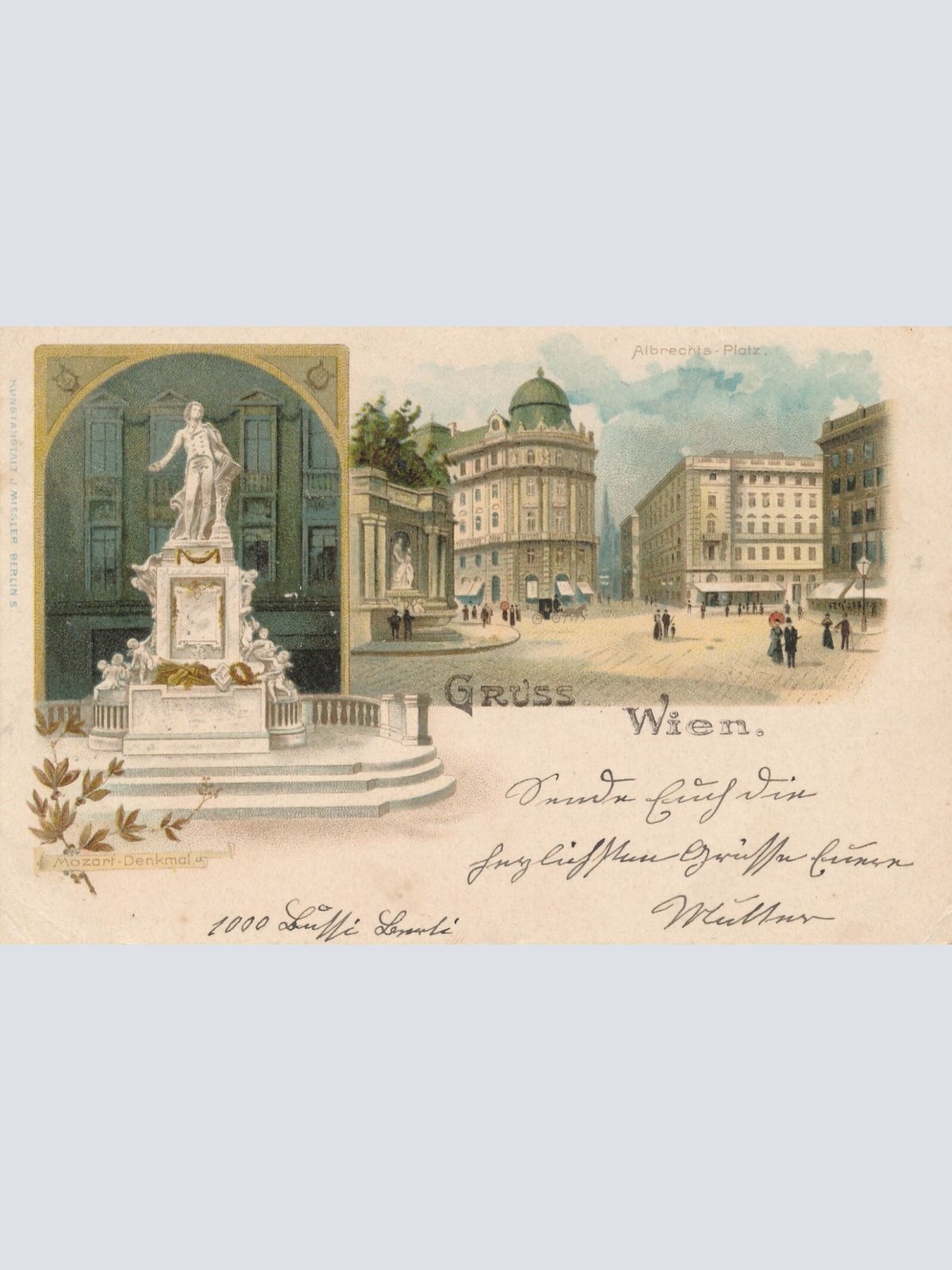 Litho - Karte gruss aus Wien Ansichtskarte (14574)