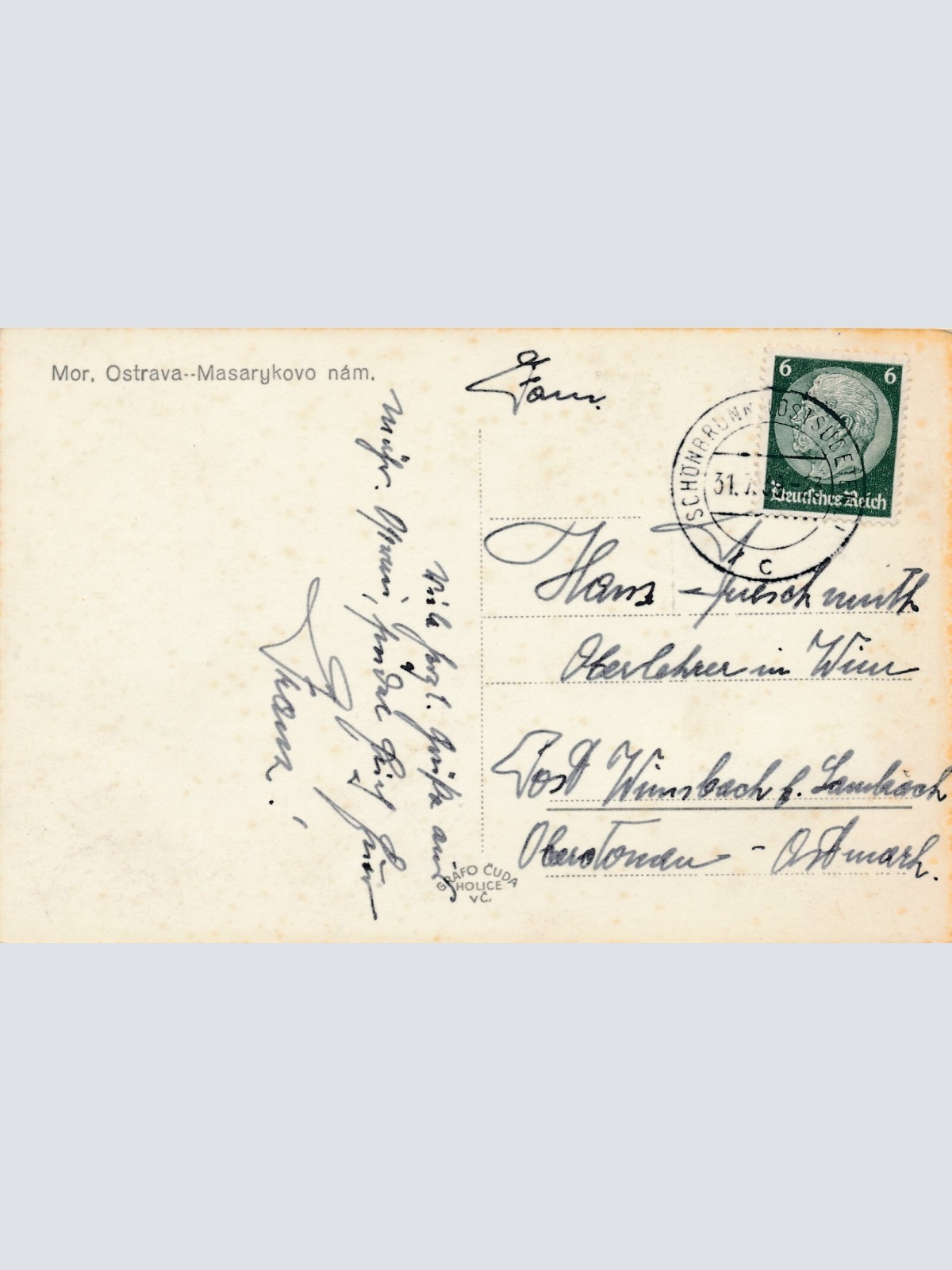 AK aus Mor Ostrava Masarykovo Nam Tschechoslowakei Ansichtskarte (14586)