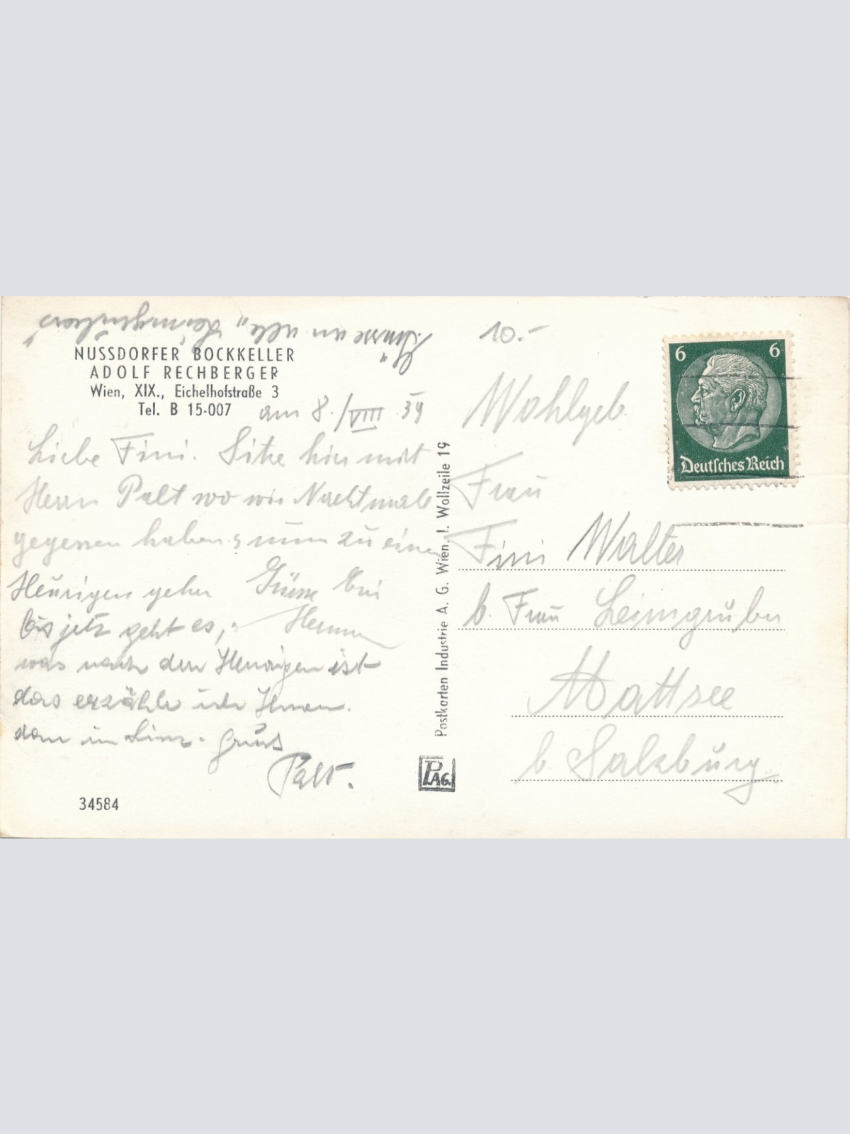 AK aus Wien Nussdorfer Bockkeller Wien Ansichtskarte (14576)