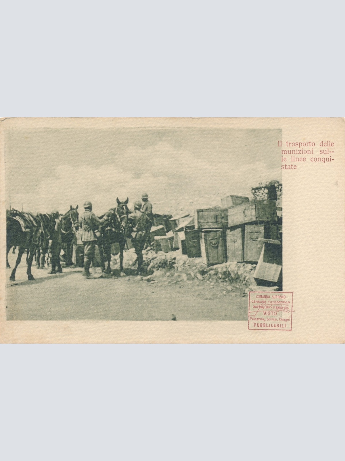 AK transpoto delle munizioni sul le linee Militaria Ansichtskarte (14655)