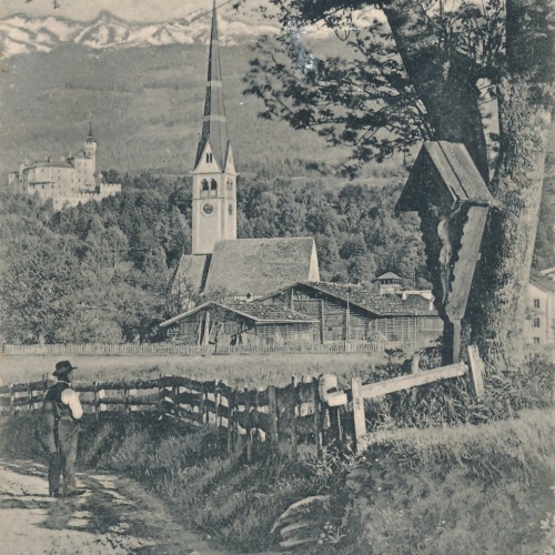 AK aus Innsbruck Dorf und Schloss Amras Ansichtskarte (14681)