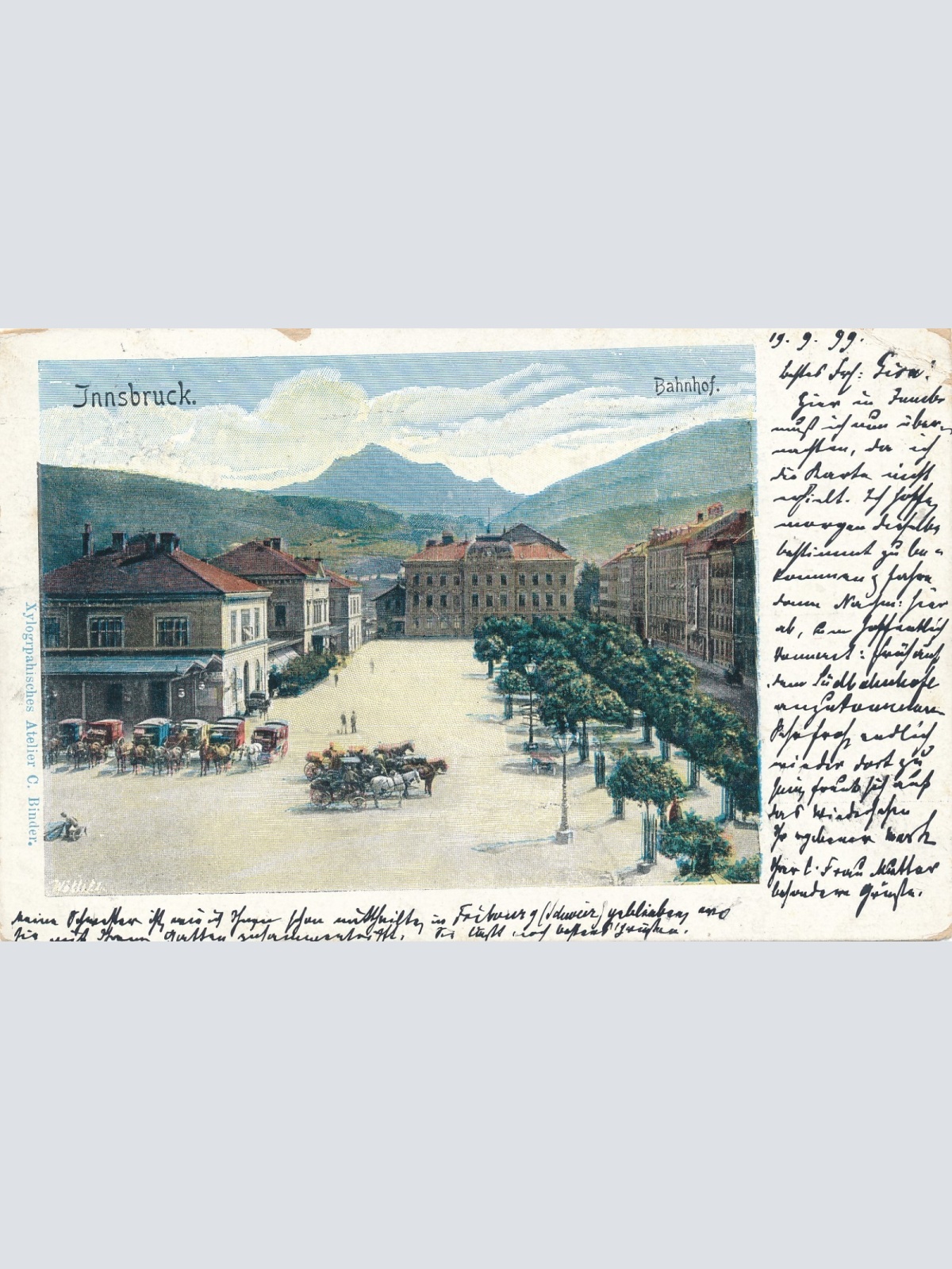 AK aus Innsbruck mit Bahnhof Tirol Ansichtskarte (14720)