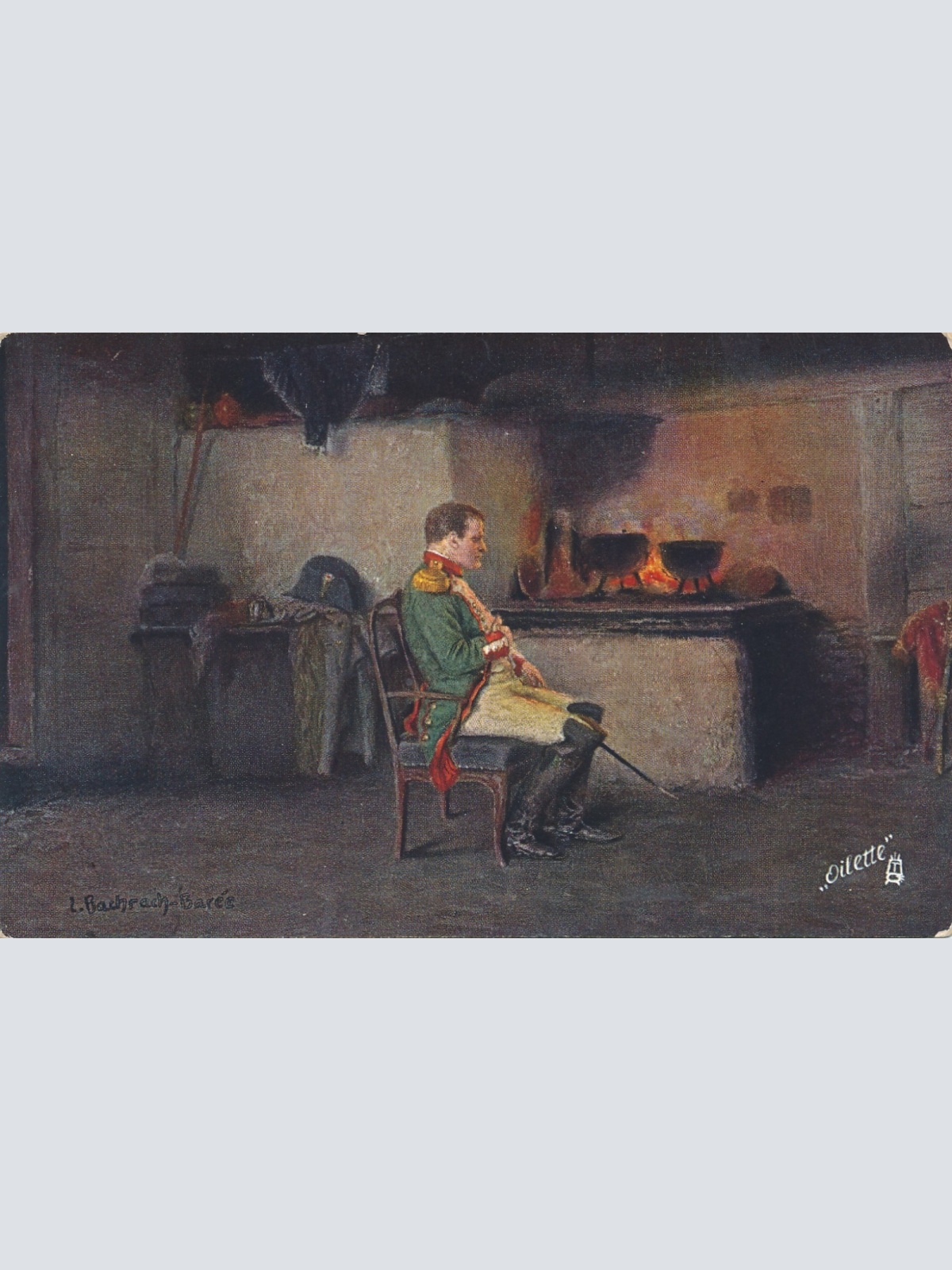 AK Napoleon vor dem Ofen Ansichtskarte (14858)