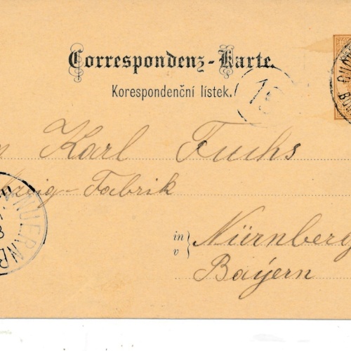 2 Kreuzer Ganzsachen - Karte aus Budweis (14916)