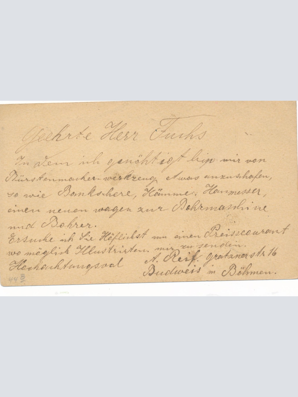 2 Kreuzer Ganzsachen - Karte aus Budweis (14916)