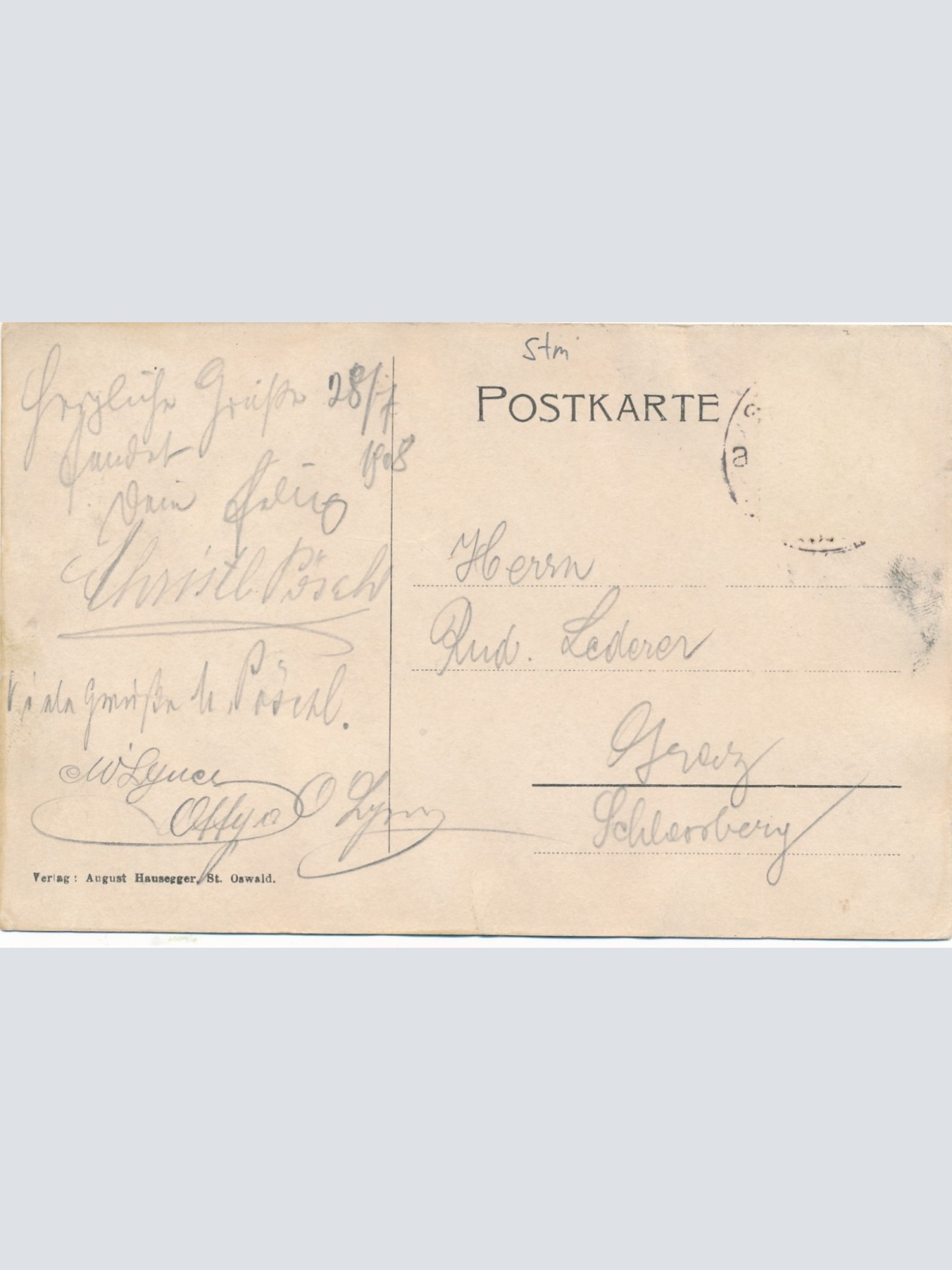 AK gruss aus St. Oswald bei Gratwein Steiermark Ansichtskarte (14890)