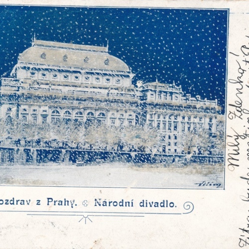 AK Pozdrav z Prahy Narodi divaldo Tschechoslowakei Ansichtskarte (14881)