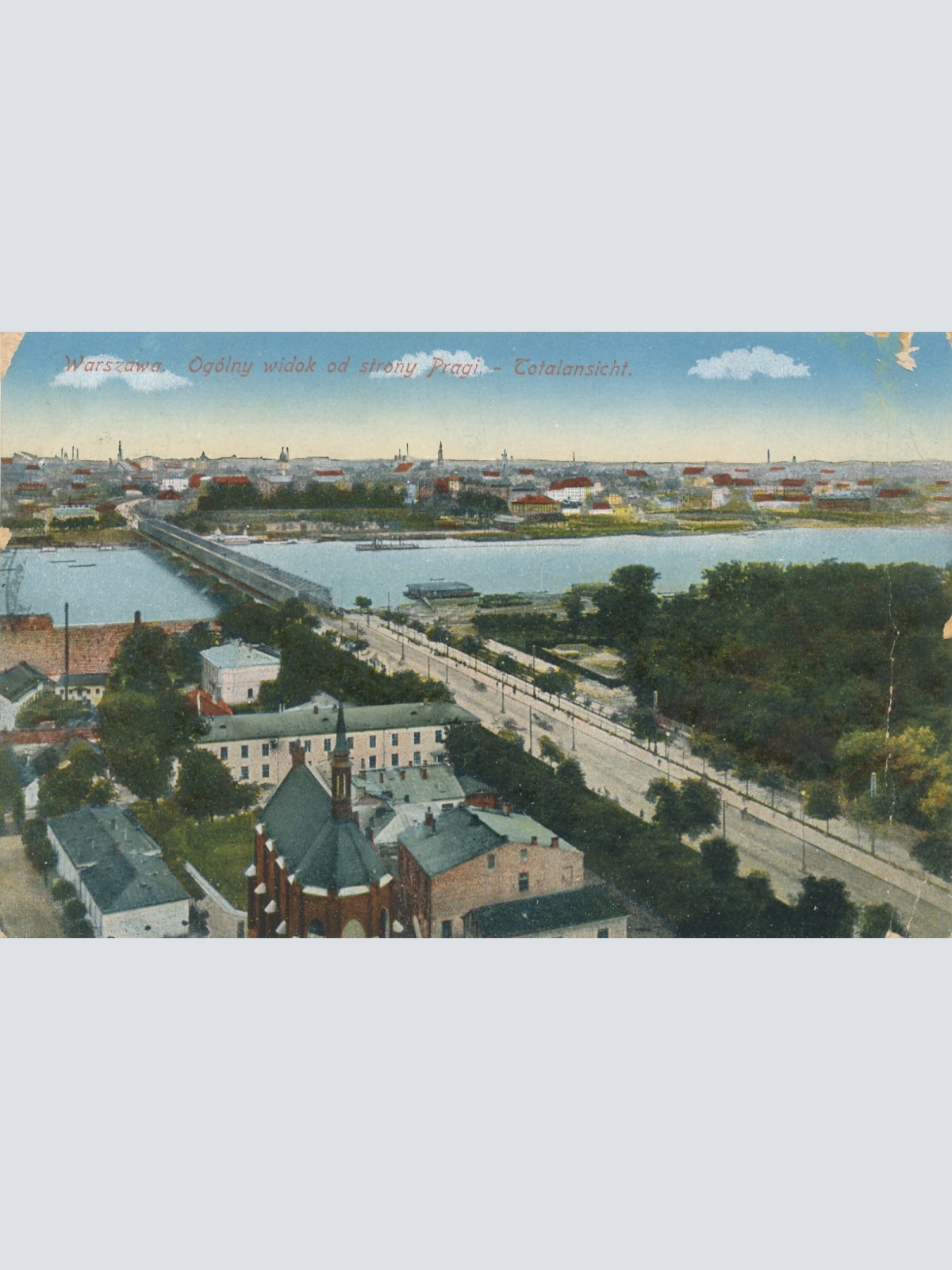 AK aus Warszawa Ogolny widok od strony Pragi Polen Ansichtskarte (14883)