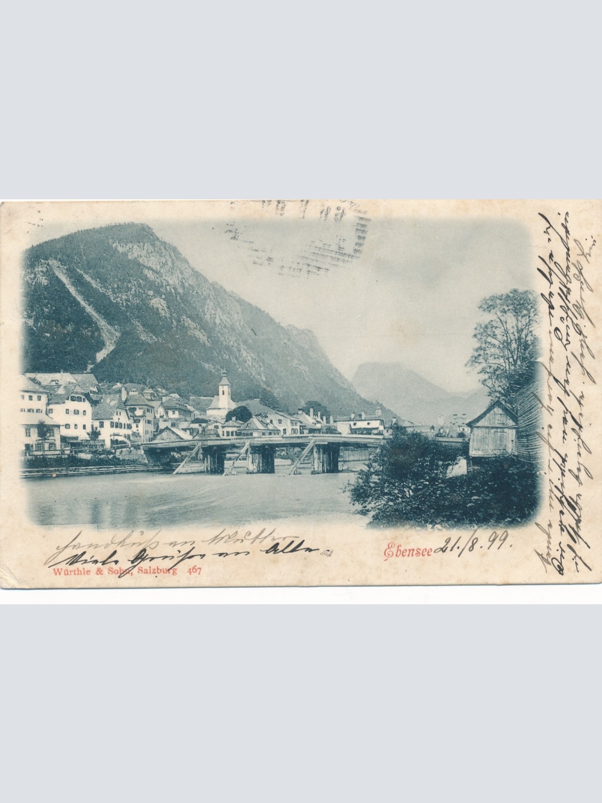 AK aus Ebensee mit Brücke Oberösterreich Ansichtskarte (15063)