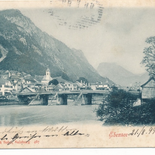 AK aus Ebensee mit Brücke Oberösterreich Ansichtskarte (15063)
