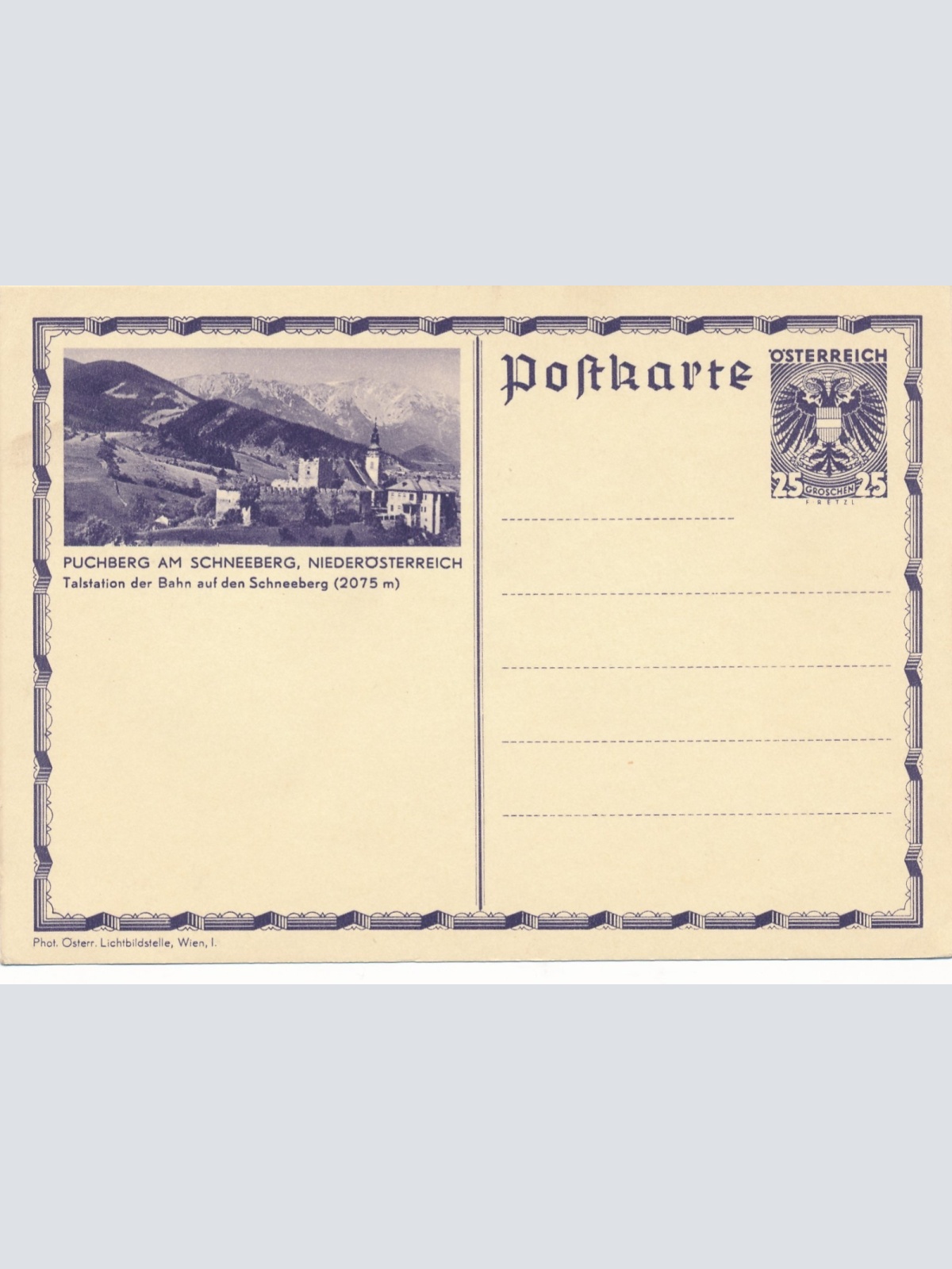 25 Groschen - Bildpost - Karte aus Puchberg am Schneeberg (15161)
