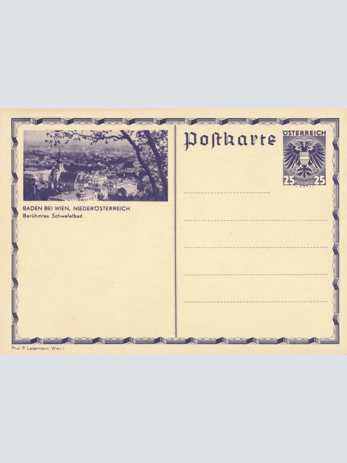 25 Groschen - Bildpost - Karte aus Baden bei Wien (15163)