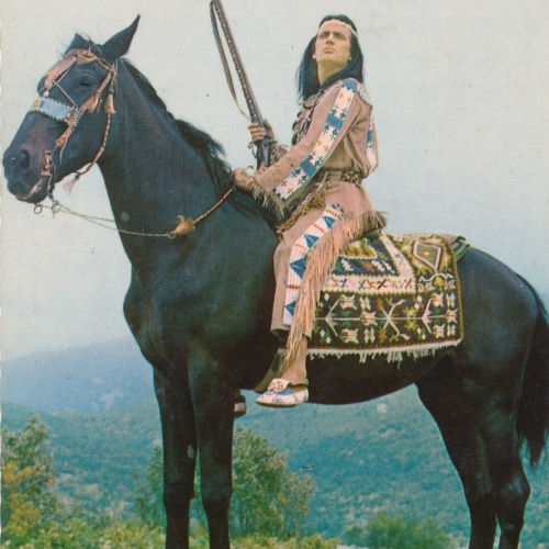 AK vom Pierre Brice Winnetou auf seinem Pferd Ansichtskarte (14957)