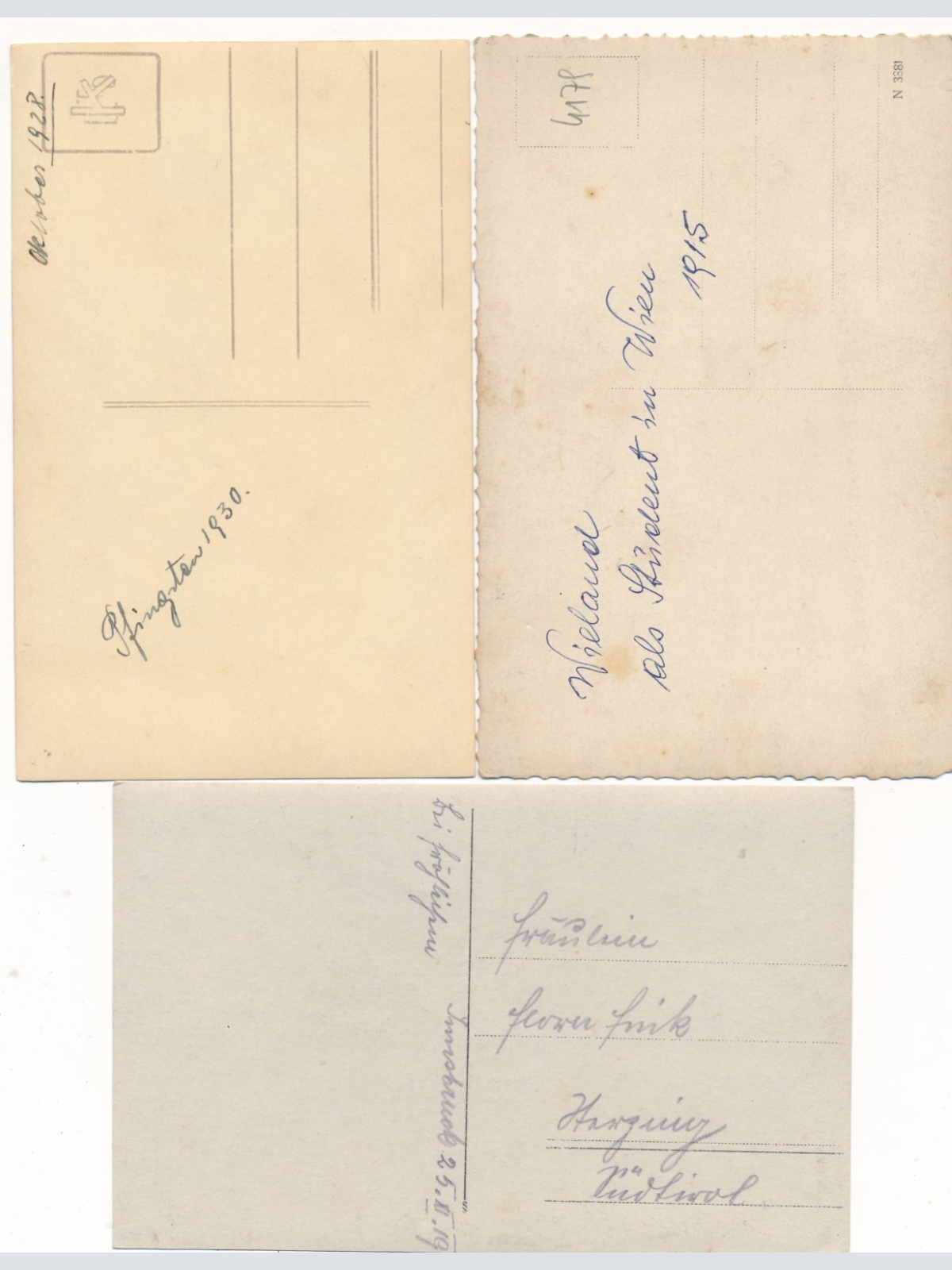 3 Karten Studentika Portrait und Gruppenfoto Ansichtskarte (14980)