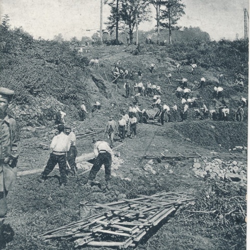 AK Franz. Gefangene bei Wiederherstellung des Eisenbahntunnels Militaria (14992)