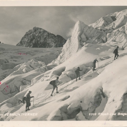 AK Eisbruch in Fermuntferner mit versch. Hüttenstempel Ansichtskarte (14979)