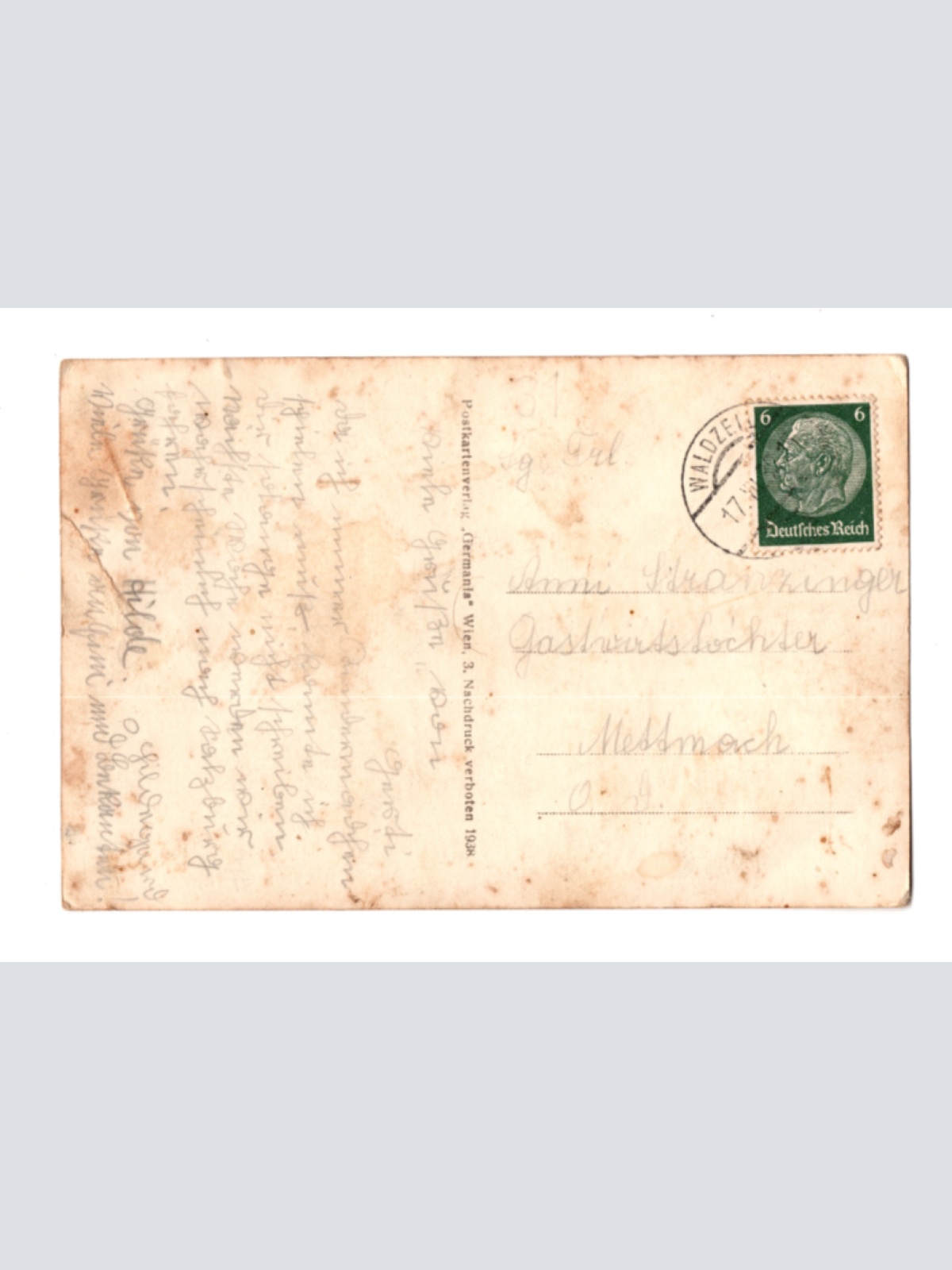 AK aus Waldzell Gau Ob. Donau, Oberösterreich (F416)