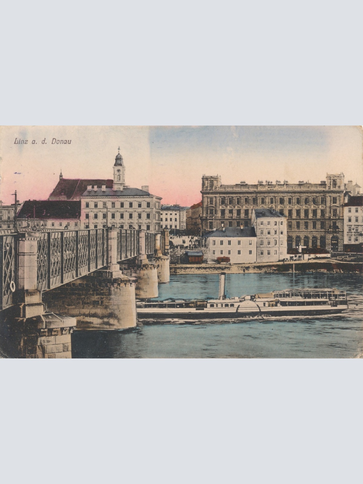 AK aus Linz an der Doanu mit Dampfer Oberösterreich Ansichtskarte (15094)