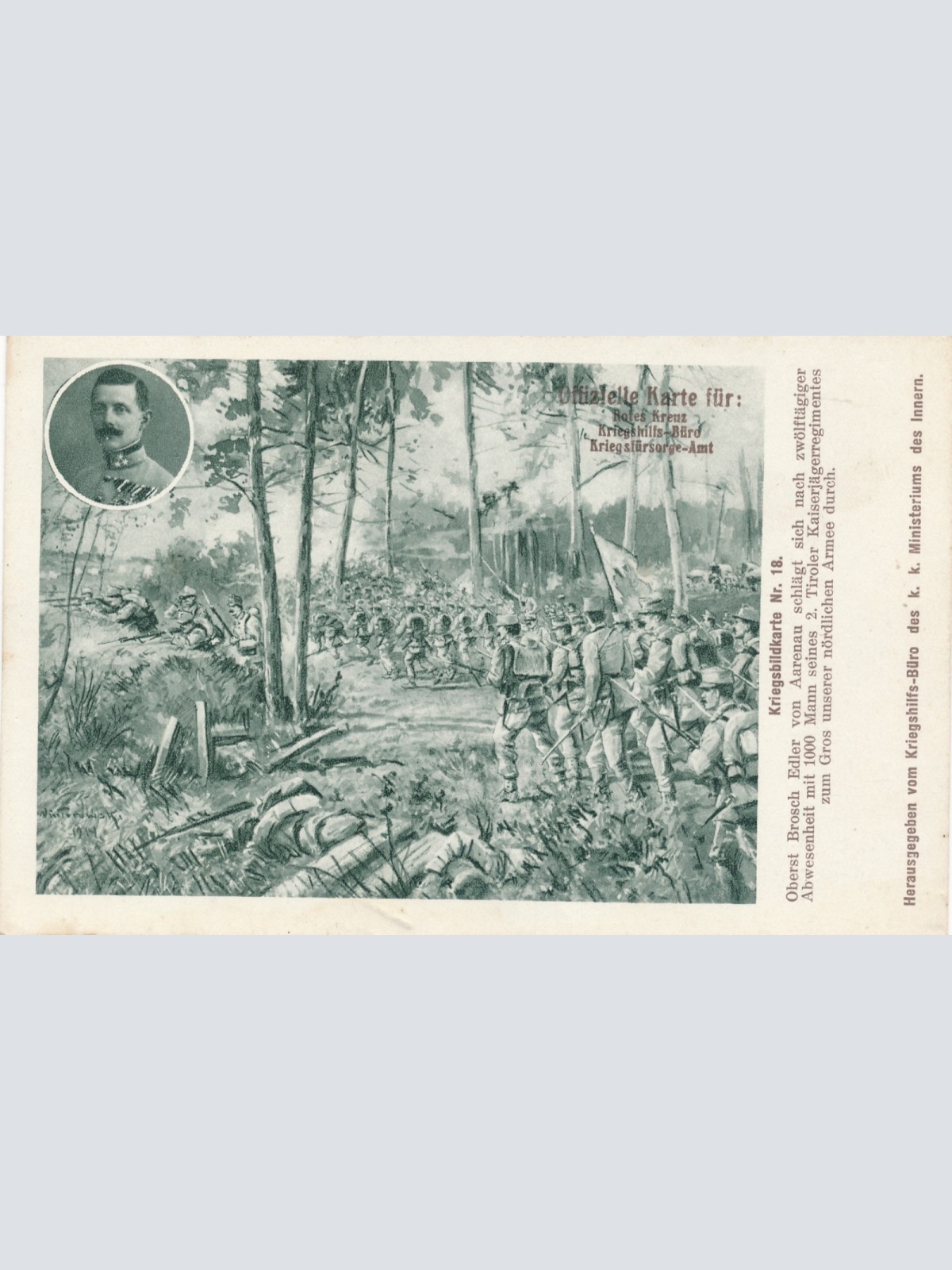 AK Militaria Rot Kreuz Karte Nr. 18 Oberst Brosch Edler von Aarenau (16027)