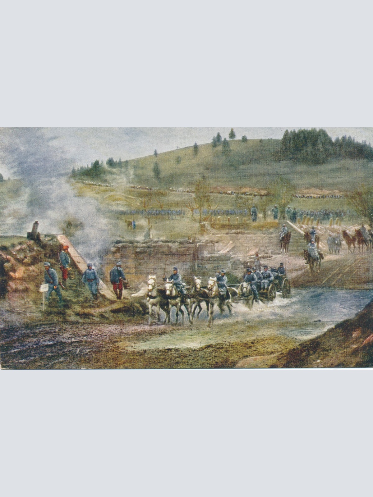 AK Militaria Öst Ung. Artillerie auf dem Vormarsch in Bessarabien (16024)