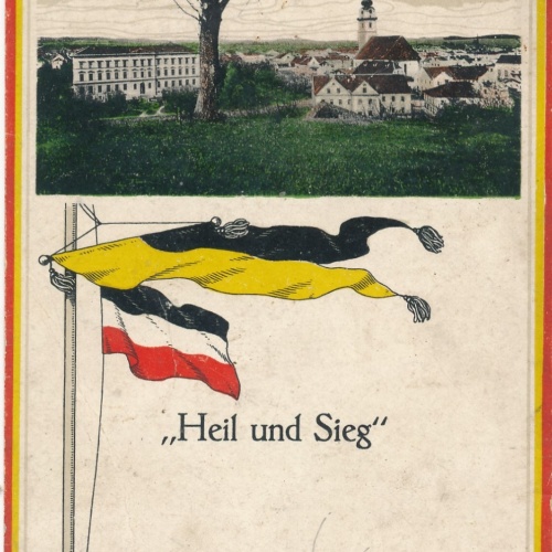 AK aus Ried Heil und Sieg mit Flagge Oberösterreich Ansichtskarte (15110)