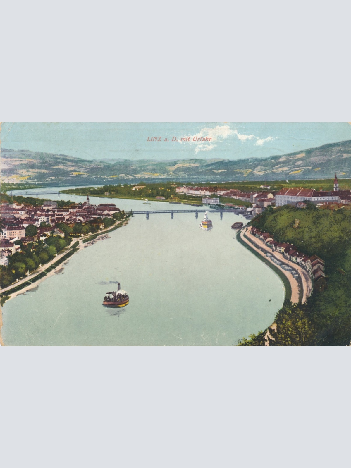 AK aus Linz an der Donau mit Dampfer Oberösterreich Ansichtskarte (15276)