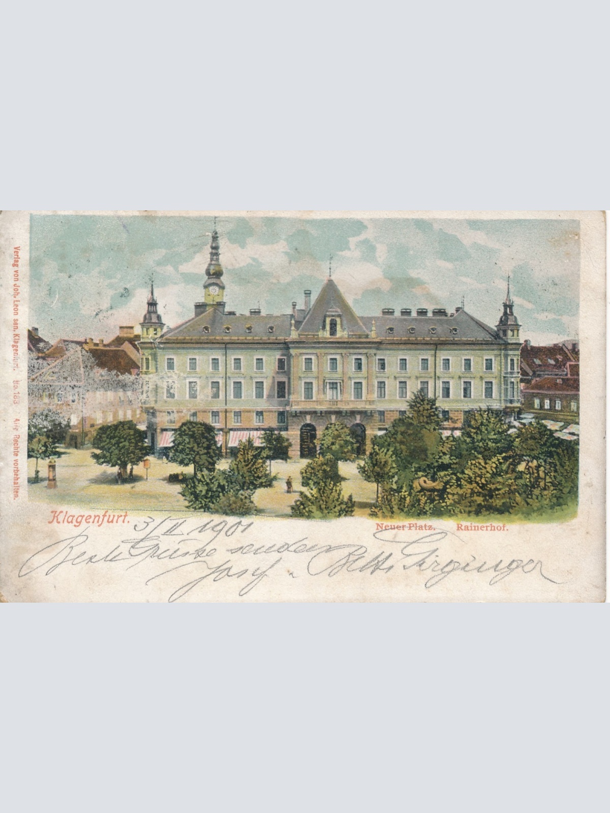 AK aus Klagenfurt Neuer Platz Rainerhof Kärnten Ansichtskarte (16080)