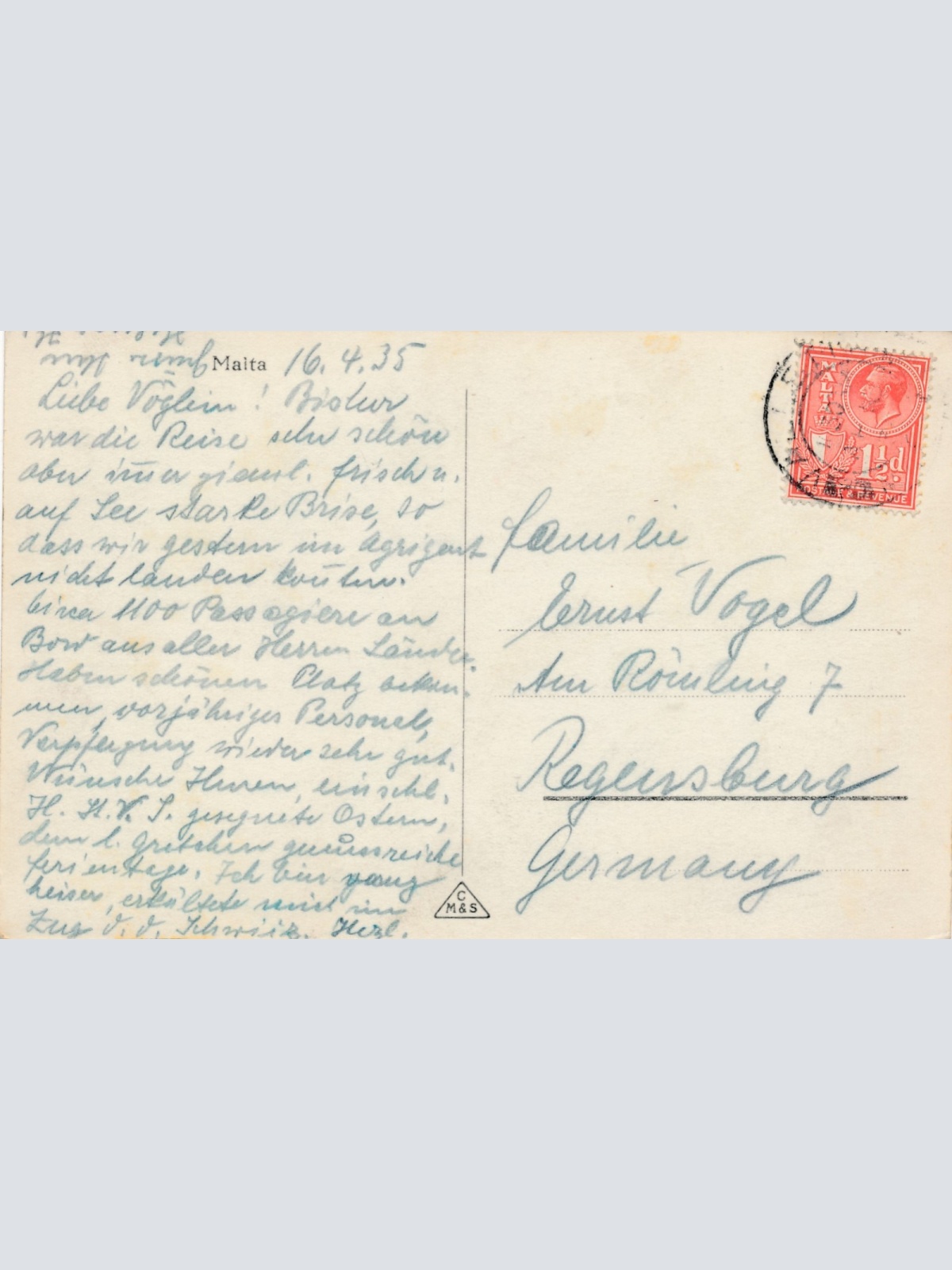 AK aus Malta mit Dampfschiffen Hafen Ansichtskarte (15936)