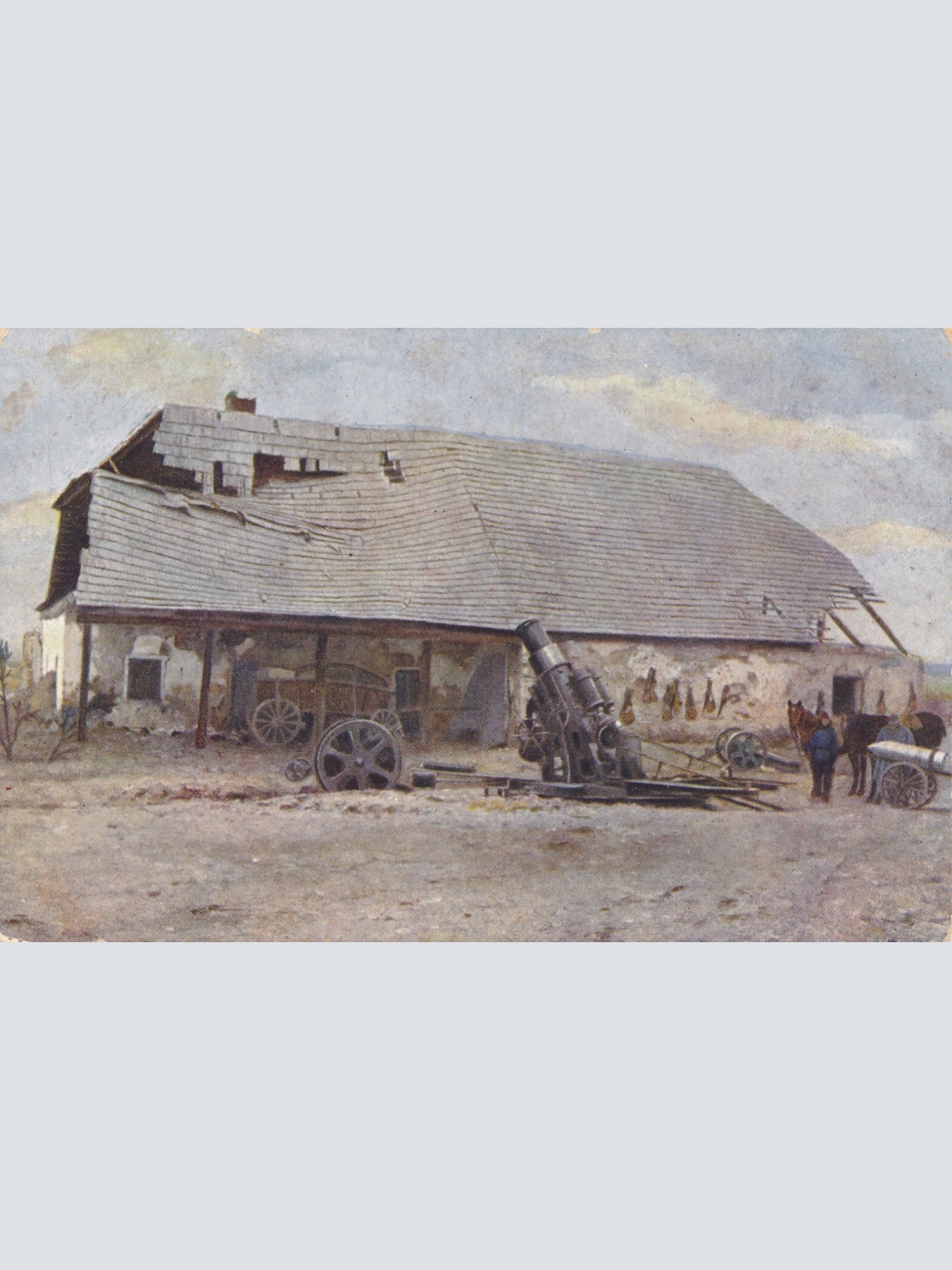 AK Militaria Österr. Ung. 30,5 cm Mörser in Deckung Ansichtskarte (15973)