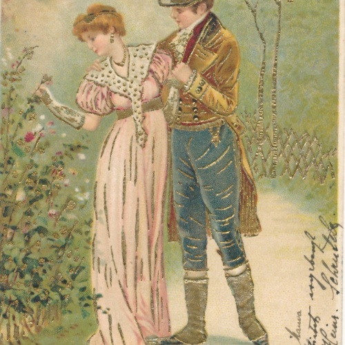 Tschechoslowakische Präge - Karte Mann mit Frau Ansichtskarte (15888)