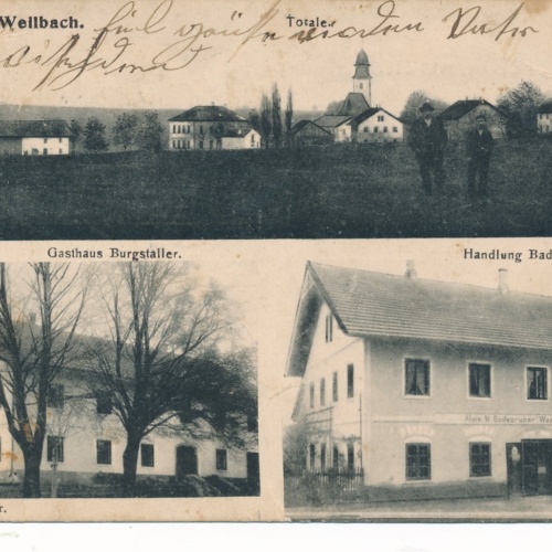 AK aus Weilbach mit Badegruber Handlung Oberösterreich Ansichtskarte (15246)