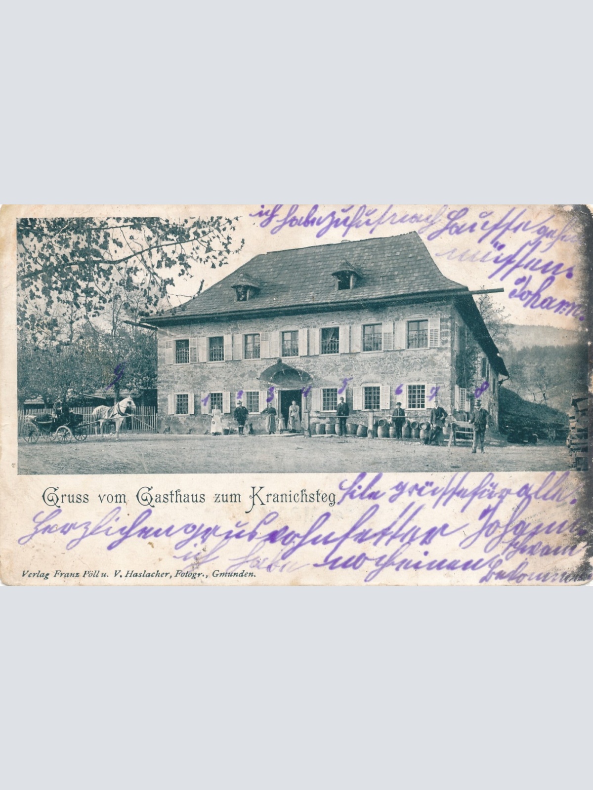 AK gruss vom Gasthaus zum Kranichsteg Oberöstereich Ansichtskarte (15264)