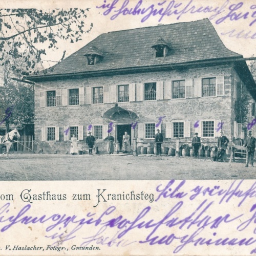 AK gruss vom Gasthaus zum Kranichsteg Oberöstereich Ansichtskarte (15264)