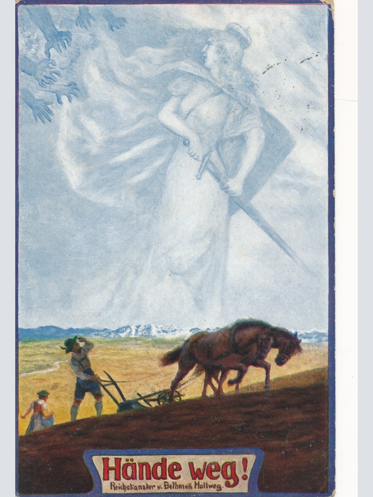 AK Hände Weg Reichskanzler v. Bethman Hollweg Militaria Ansichtkarte (15716)
