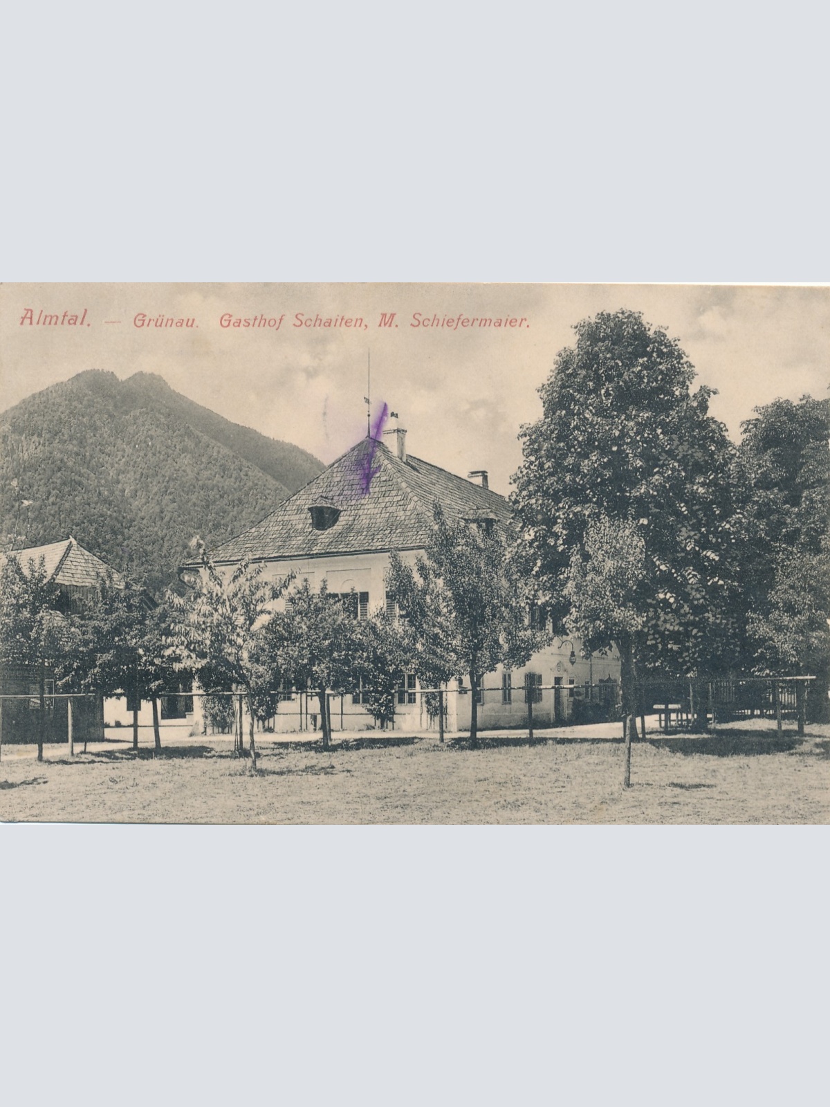 AK aus Almtal Grünau Gasthof Schaiten Oberösterreich Ansichtskarte (15664)