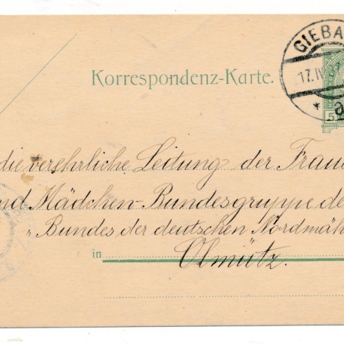 5 Heller Ganzsachen - Karte aus Giebau (16214)