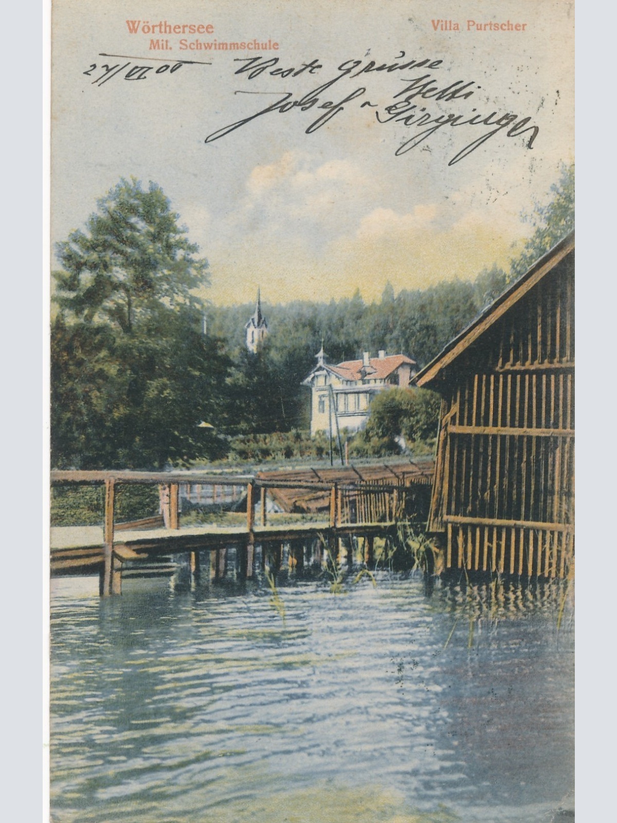 AK vom Wörthersee Militärische Schwimmschule Kärnten Ansichtskarte (16090)