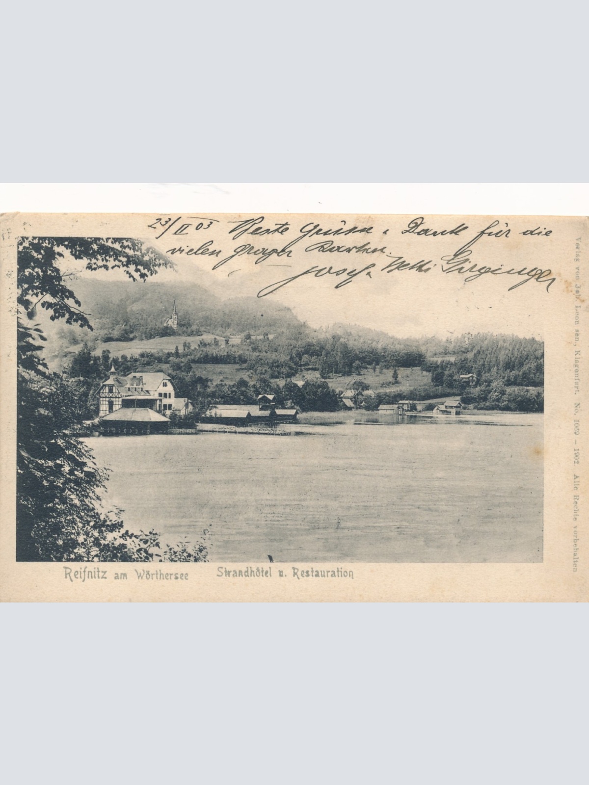 AK Reifnitz am Wörthersee Strandhotel u Restaurati Kärnten Ansichtskarte (16044)