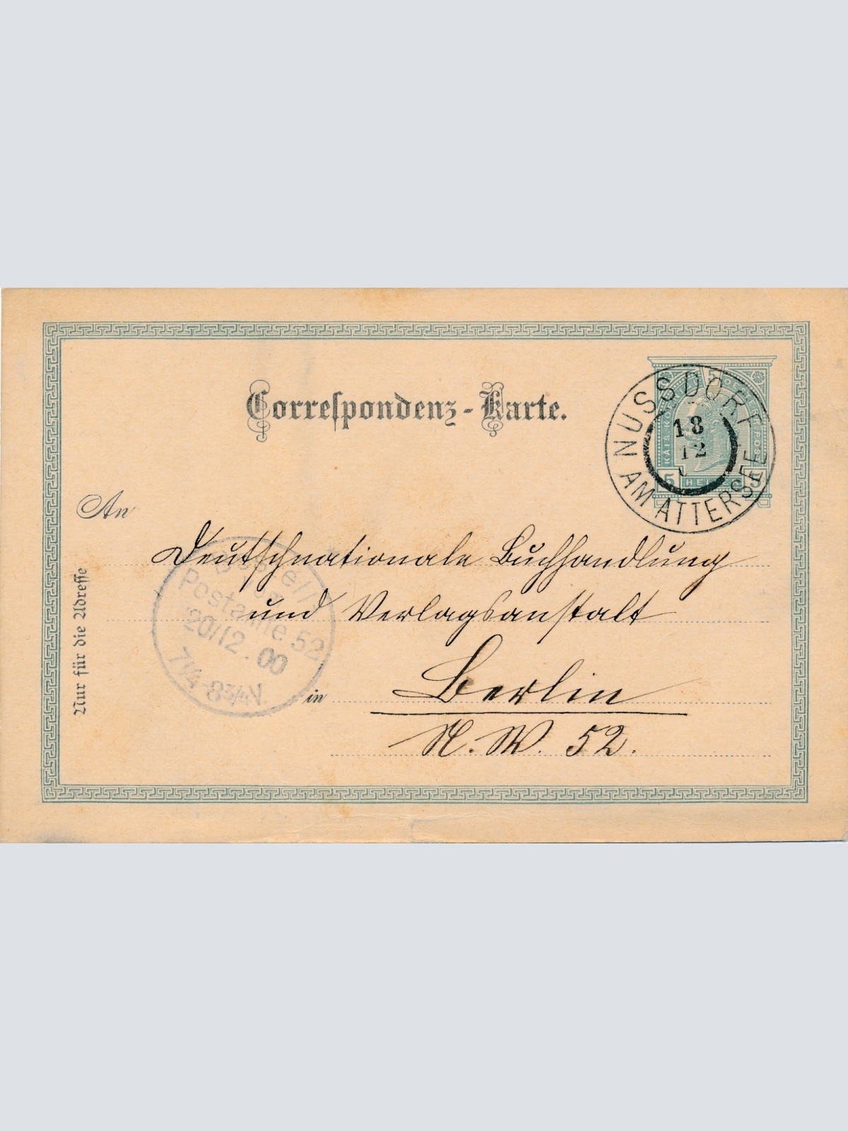 5 Heller Ganzsachen - Karte aus Nussdorf am Attersee (16206)