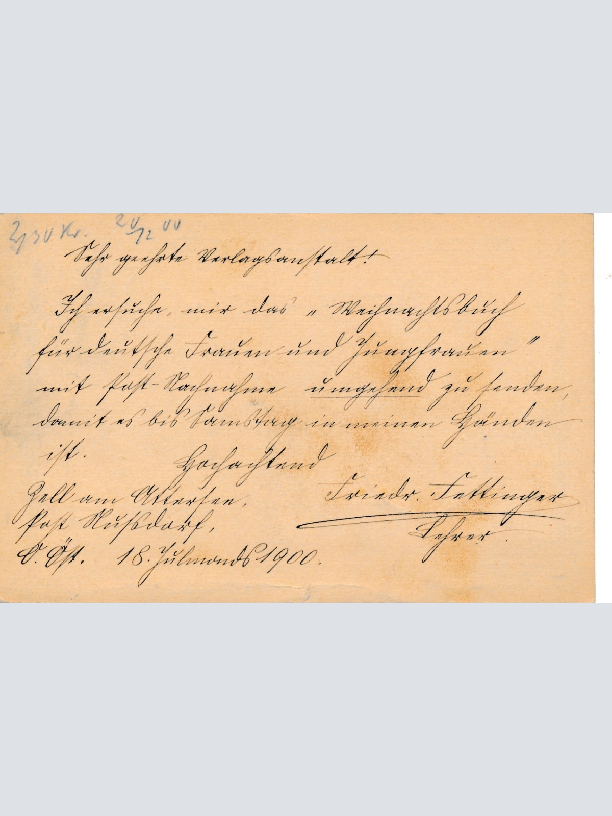 5 Heller Ganzsachen - Karte aus Nussdorf am Attersee (16206)