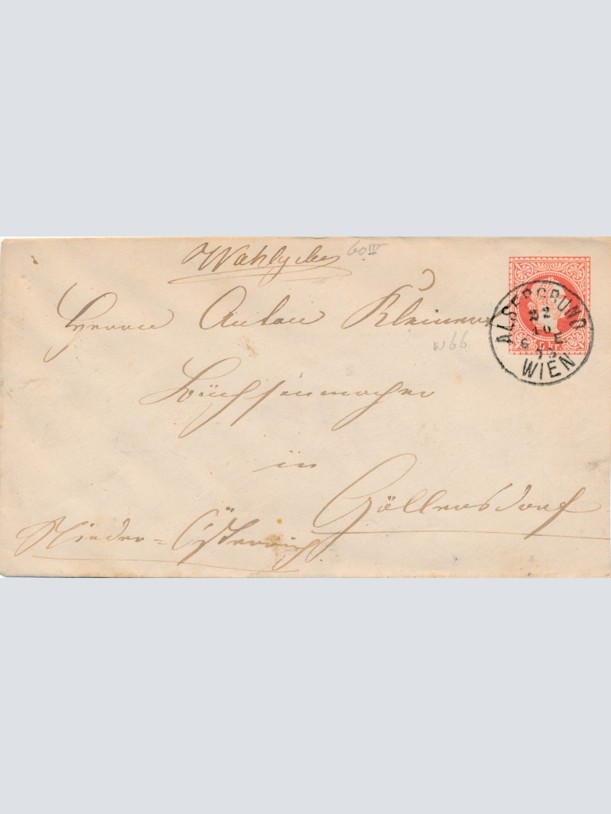 5 Kreuzer Ganzsachen - Brief - Karte aus Wien Alsergrund (16272)