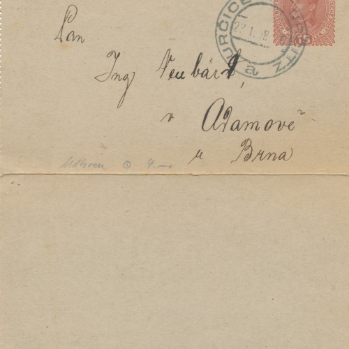 15 Heller Ganzsachen - Kartenbrief - Karte aus Urcice (16269)