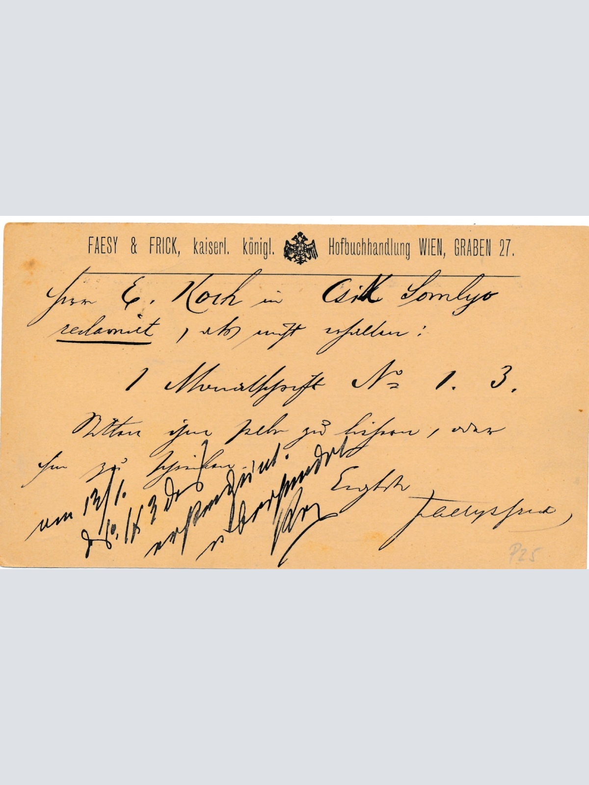 2 Kreuzer Ganzsachen - Karte aus Wien (16267)