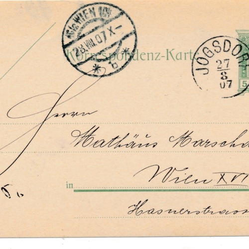 5 Heller Ganzsachen - Karte aus Jogsdorf (16287)