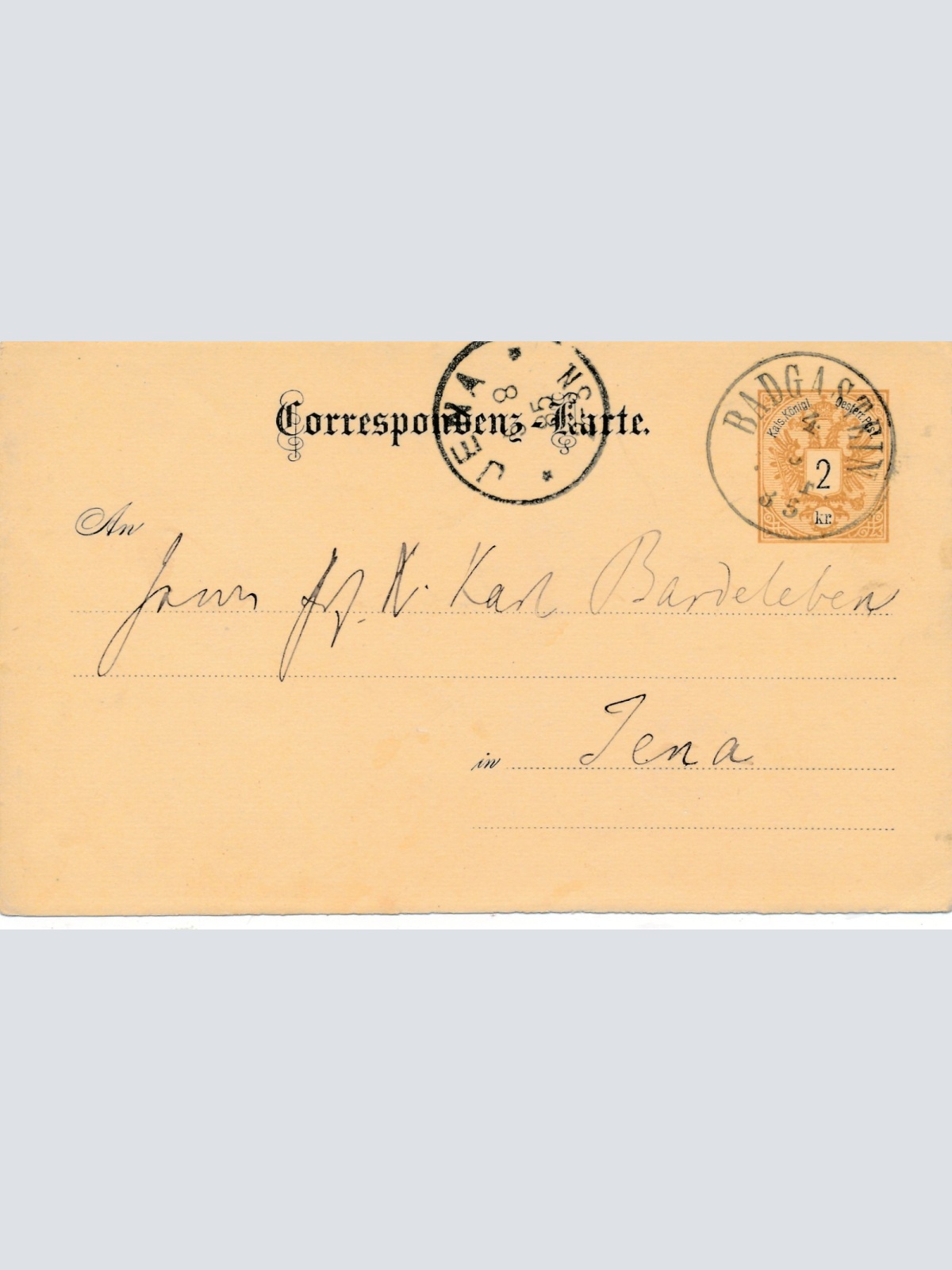 2 Kreuzer Ganzsachen - Karte aus Badgastein (16282)