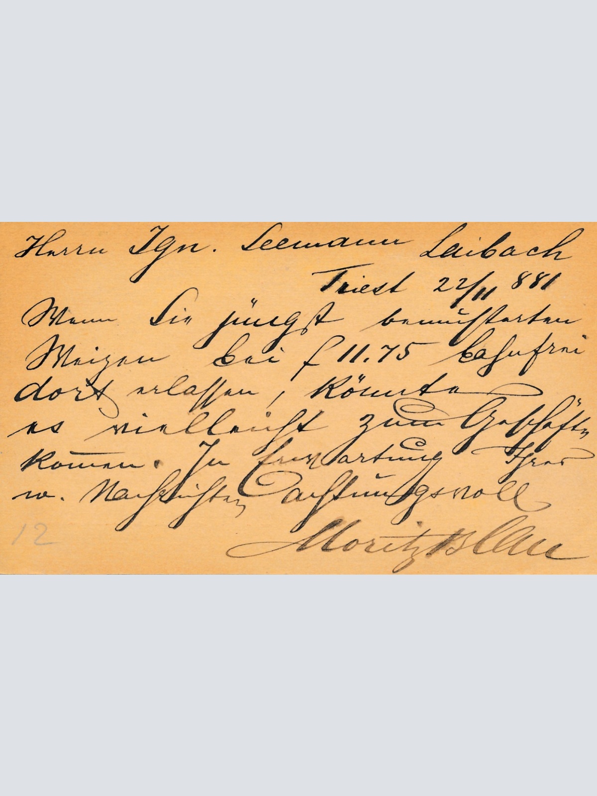 2 Kreuzer Ganzsachen - Karte aus Trieste (16265)