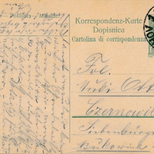 5 Heller Ganzsachen - Karte aus Smochov (16264)