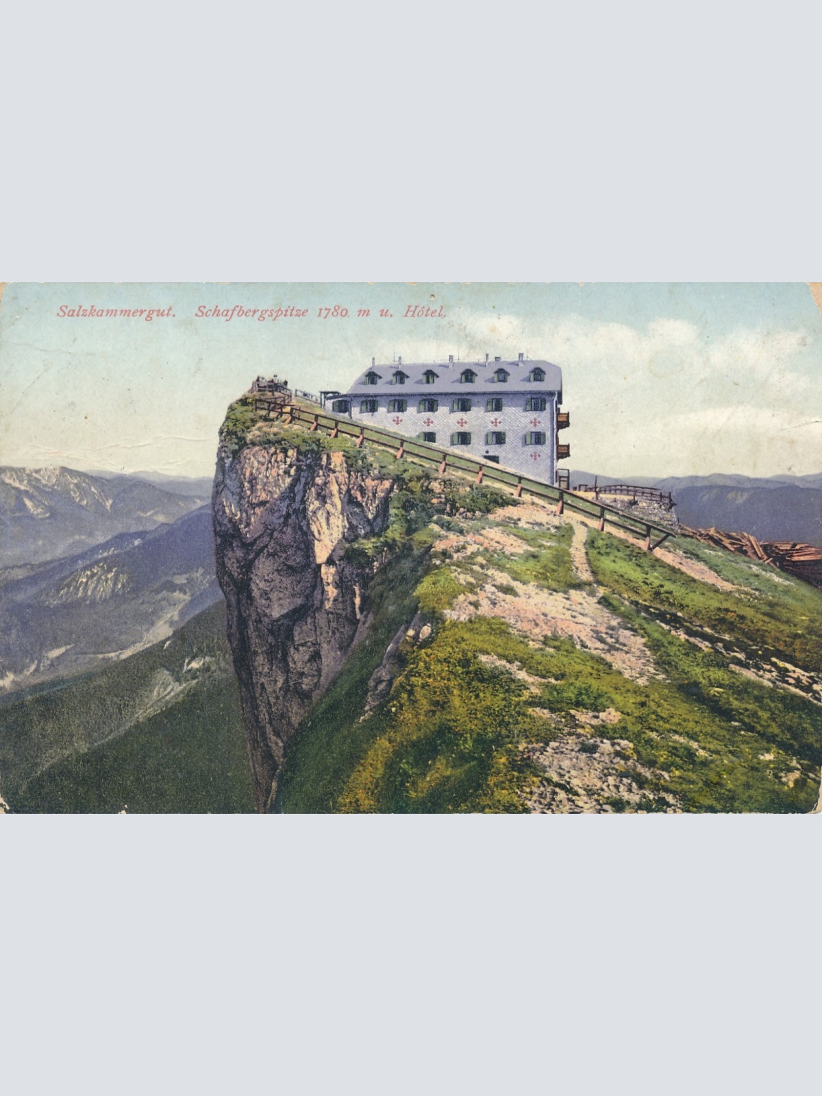 AK von der Schafbergspitze und Hotel Oberösterreich Ansichtskarte (15694)