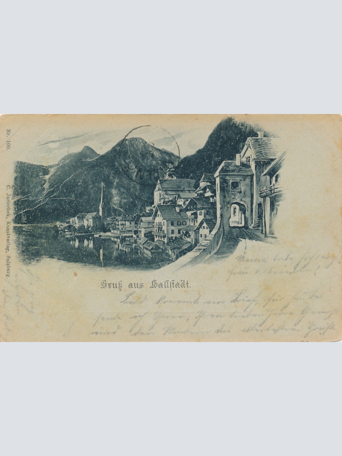 AK Mondschein - Karte aus Hallstatt Oberösterreich Ansichtskarte (15457)