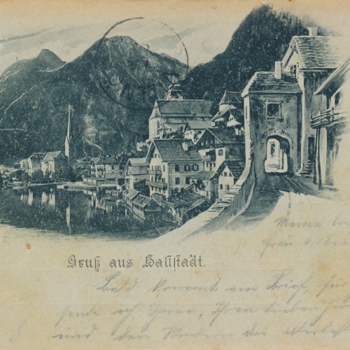 AK Mondschein - Karte aus Hallstatt Oberösterreich Ansichtskarte (15457)